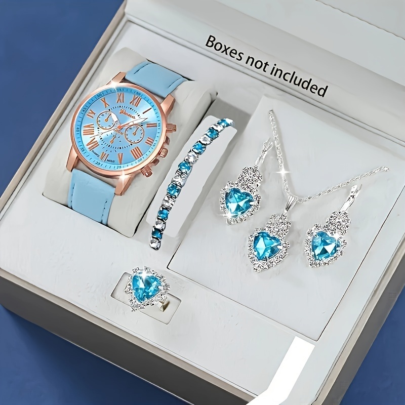 Stones Watches & Jewelry In Sweden Ab - Elegant Rose Gold Sky-Blue Love Stone