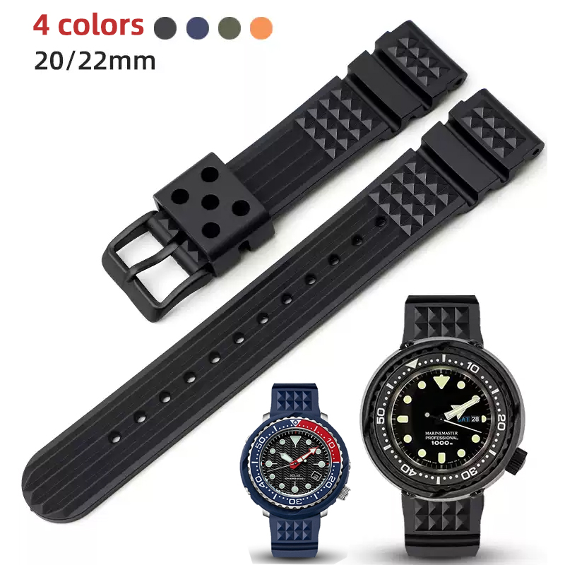 Seiko Watch Prospex - Soft Rubber Waffle Watch strap 20mm