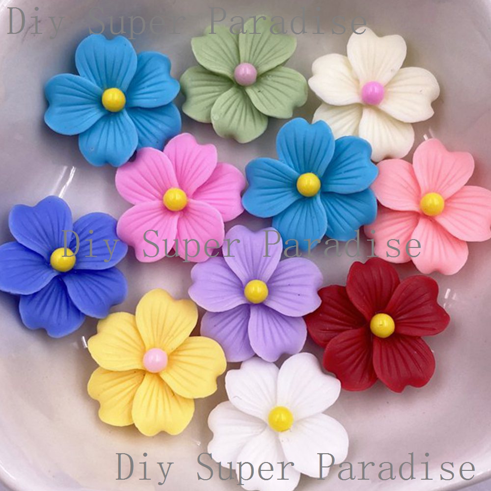 Paradise Jewelry & Watches Llc Miami - 50Pcs Resin Colorful 16mm Flower Flat