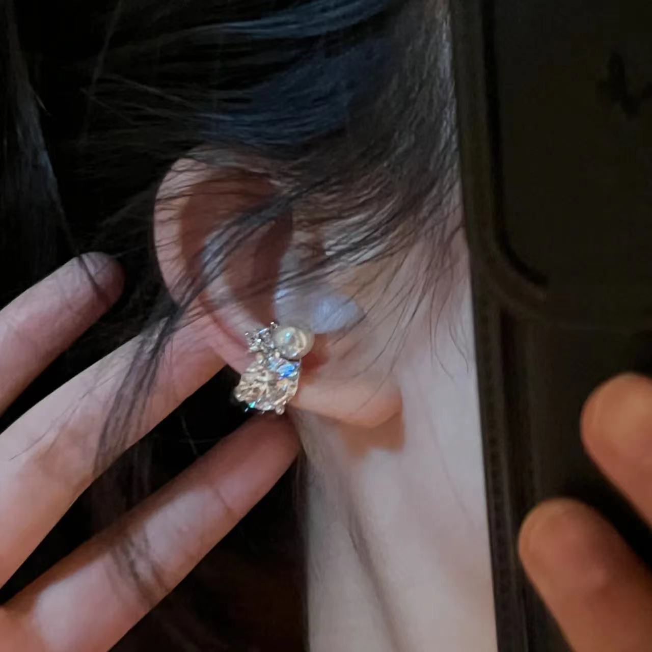 1Pcs Shiny Imitation Pearl Zir - огляд і ціна Ear Cuff No Piercing