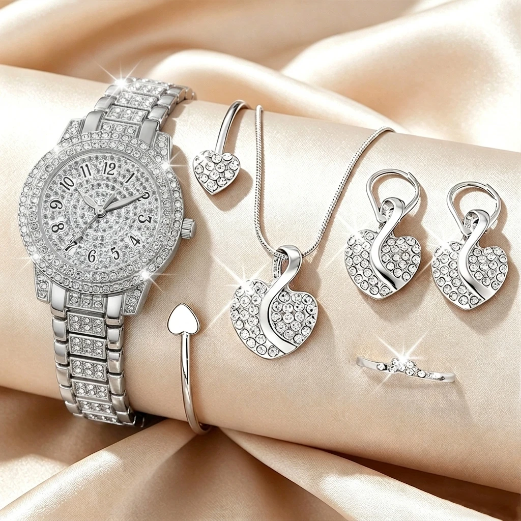 6PCS Fashion Rhinestone Women  - огляд і ціна Mystery Jewelry Jar Watches