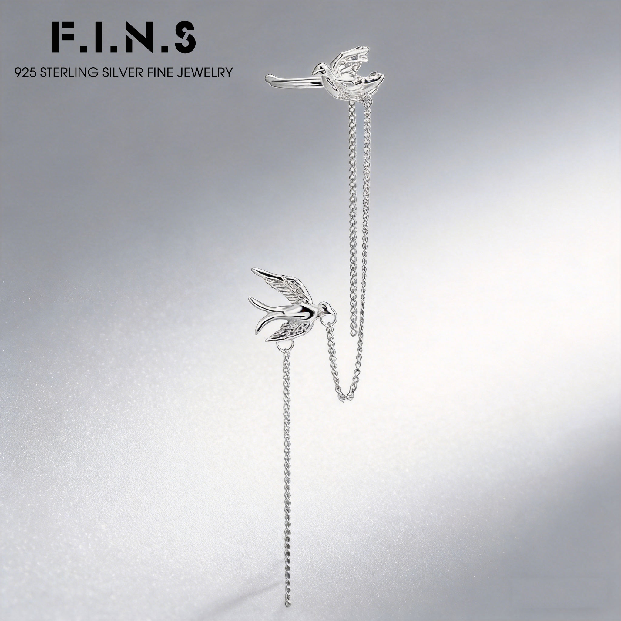 F.I.N.S Bird-Shaped S925 Sterl - огляд і ціна Ear Cuff No Piercing
