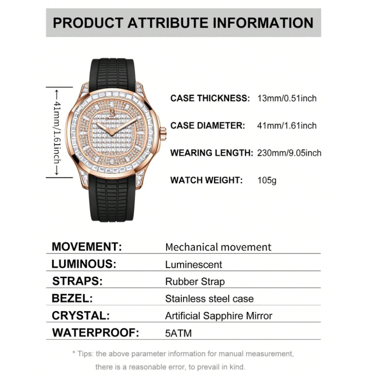Automatic Mechanical Watch for - огляд і ціна Stones Watches & Jewelry In Sweden Ab