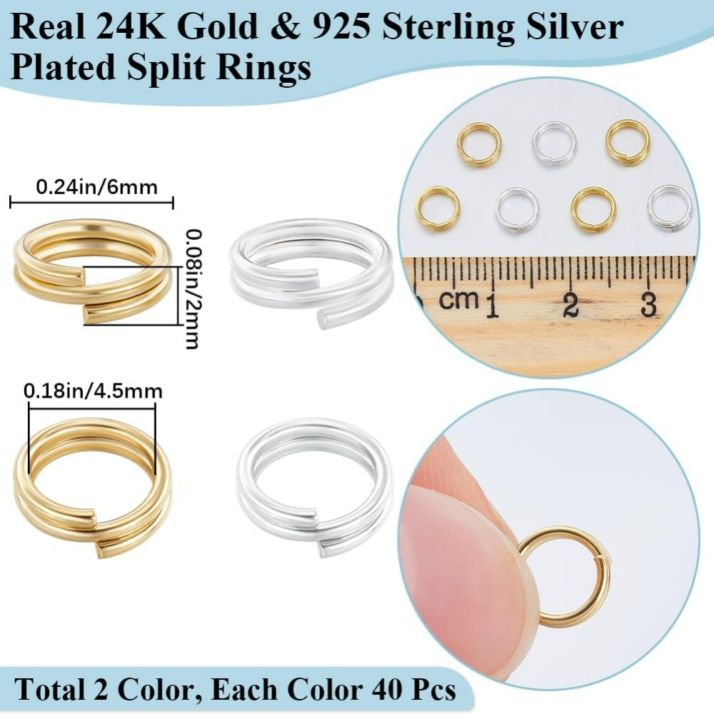 1 Box 80Pcs Split Jump Ring 24 - огляд і ціна Gold Plated Ring