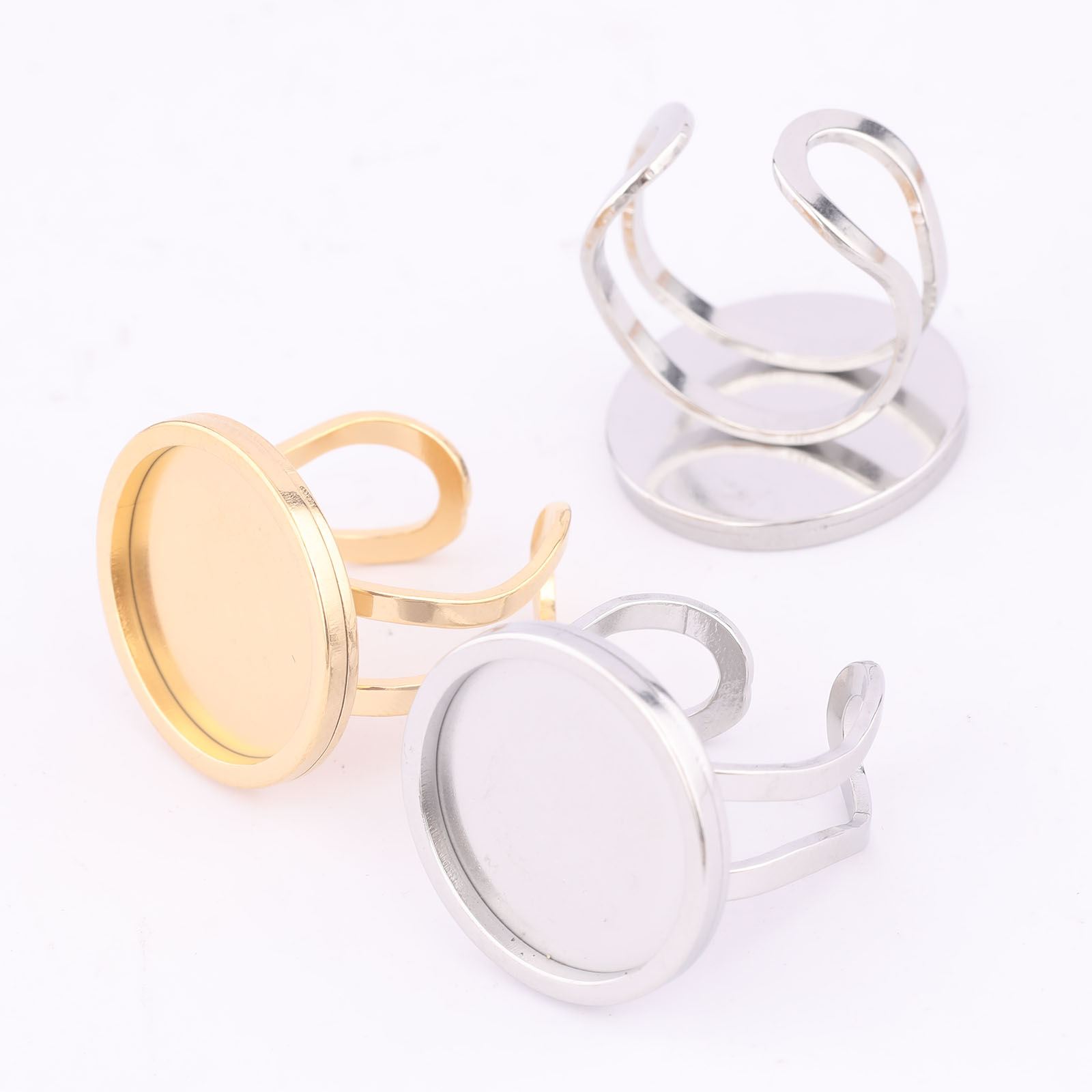 5pcs 18mm Round Cabochon Ring  - огляд і ціна Gold Plated Ring