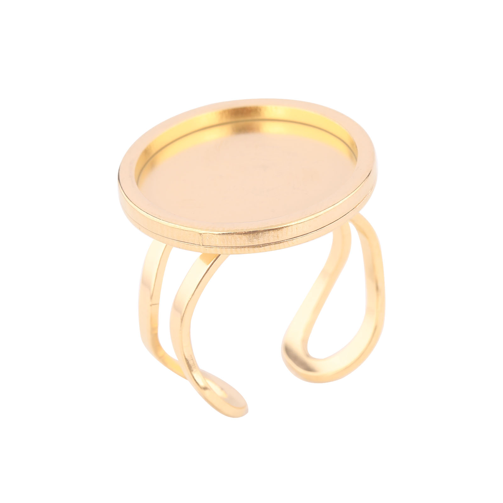 5pcs 18mm Round Cabochon Ring  - огляд і ціна Gold Plated Ring